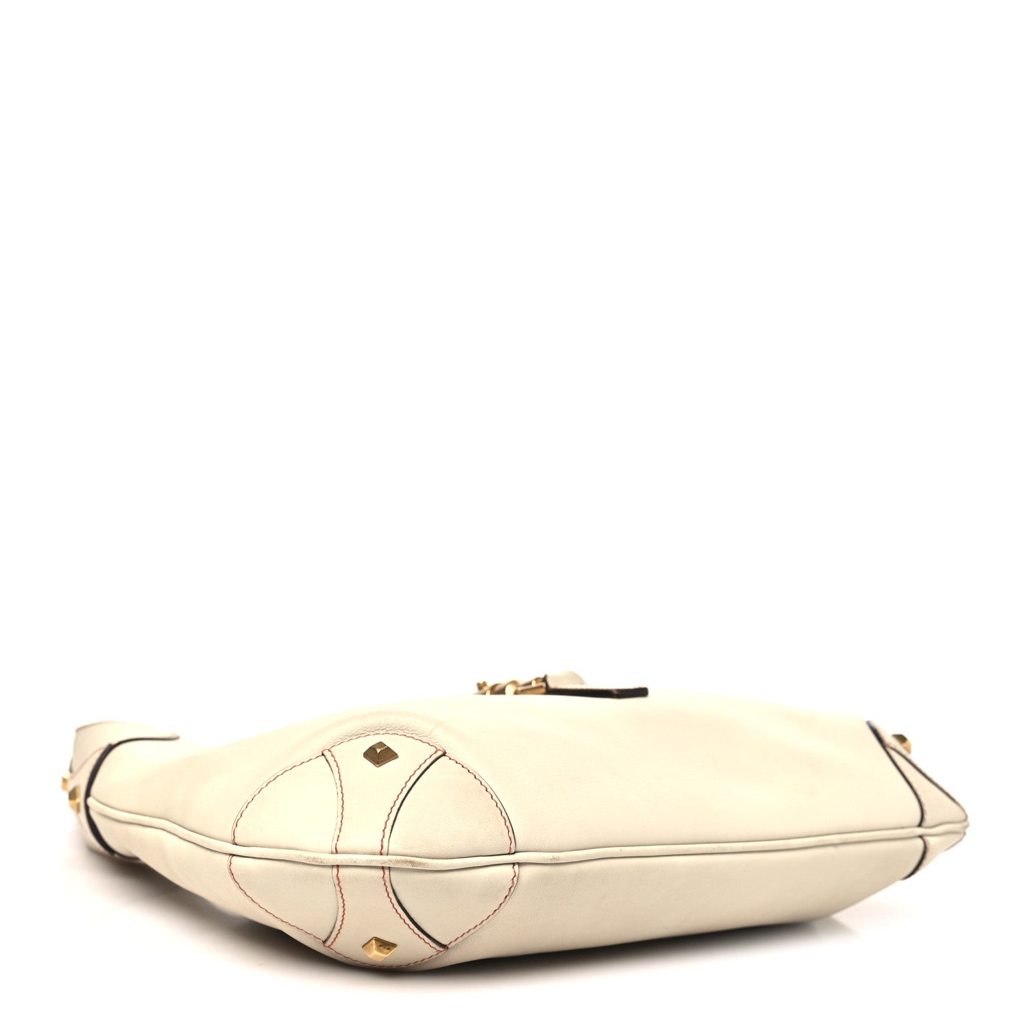 Gucci Calfskin Piston Lock Jackie O Hobo White 4 of 12