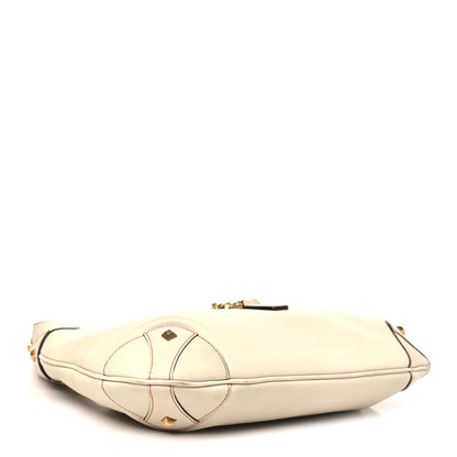 Gucci Calfskin Piston Lock Jackie O Hobo White 4 of 12