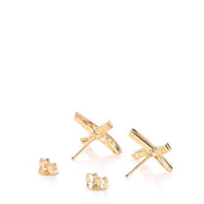 Tiffany 18K Yellow Gold Diamond Paloma Picasso X Kiss Earrings 3 of 7