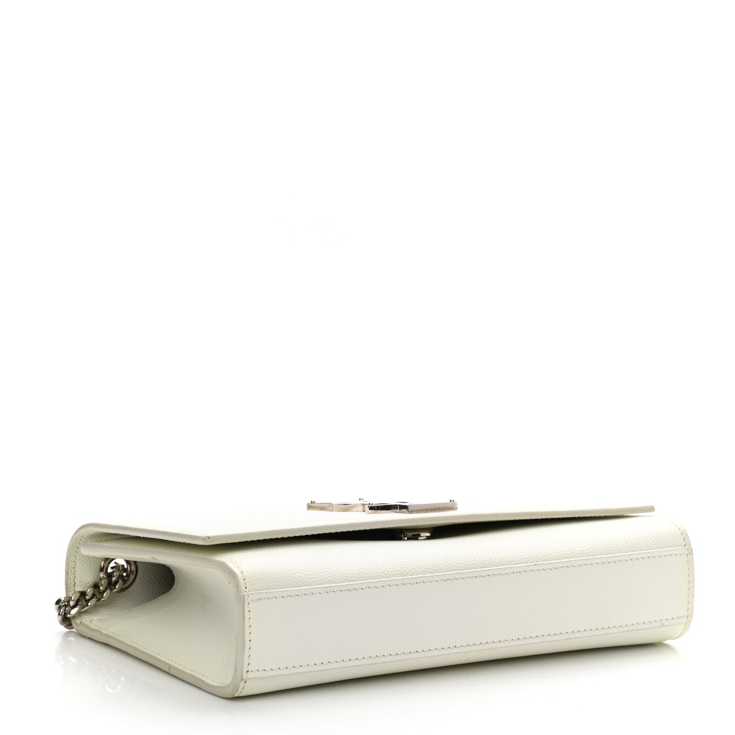 Saint Laurent Grain De Poudre Small Monogram Kate Satchel Icy White 3 of 10