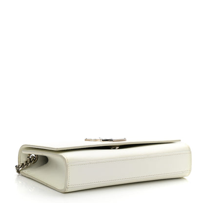 Saint Laurent Grain De Poudre Small Monogram Kate Satchel Icy White 3 of 10