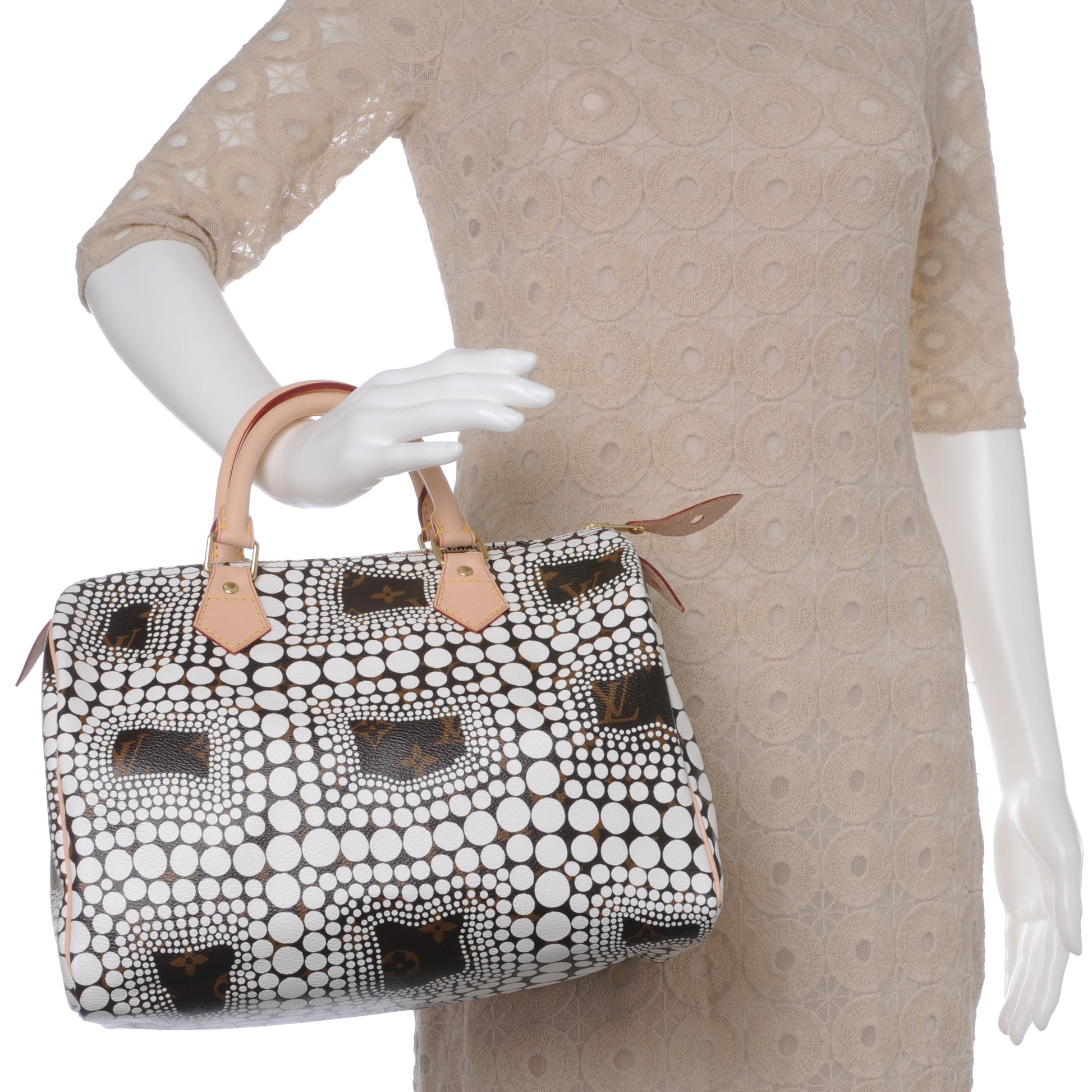 Louis Vuitton Monogram Kusama Town Speedy 30 White 2 of 8