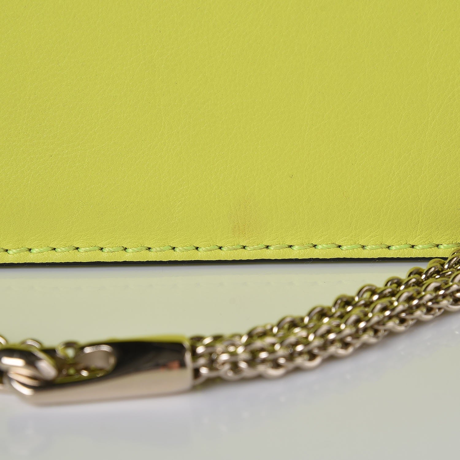 Valentino Garavani Vitello Large Glam Lock Rockstud Flap Yellow Fluo 15 of 17