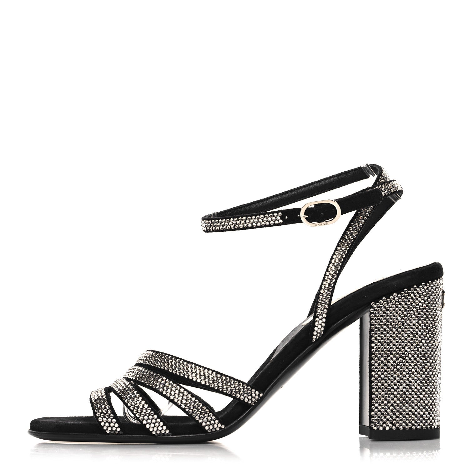 Chanel Strass Suede Pumps 38.5 Black 1 of 9