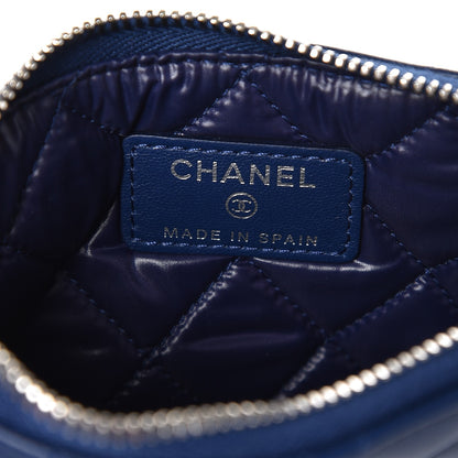 Chanel Lambskin Quilted Coin Purse Case Blue 6 of 8