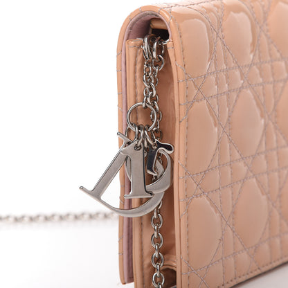 Christian Dior Patent Cannage Lady Dior Convertible Clutch Light Pink 10 of 11