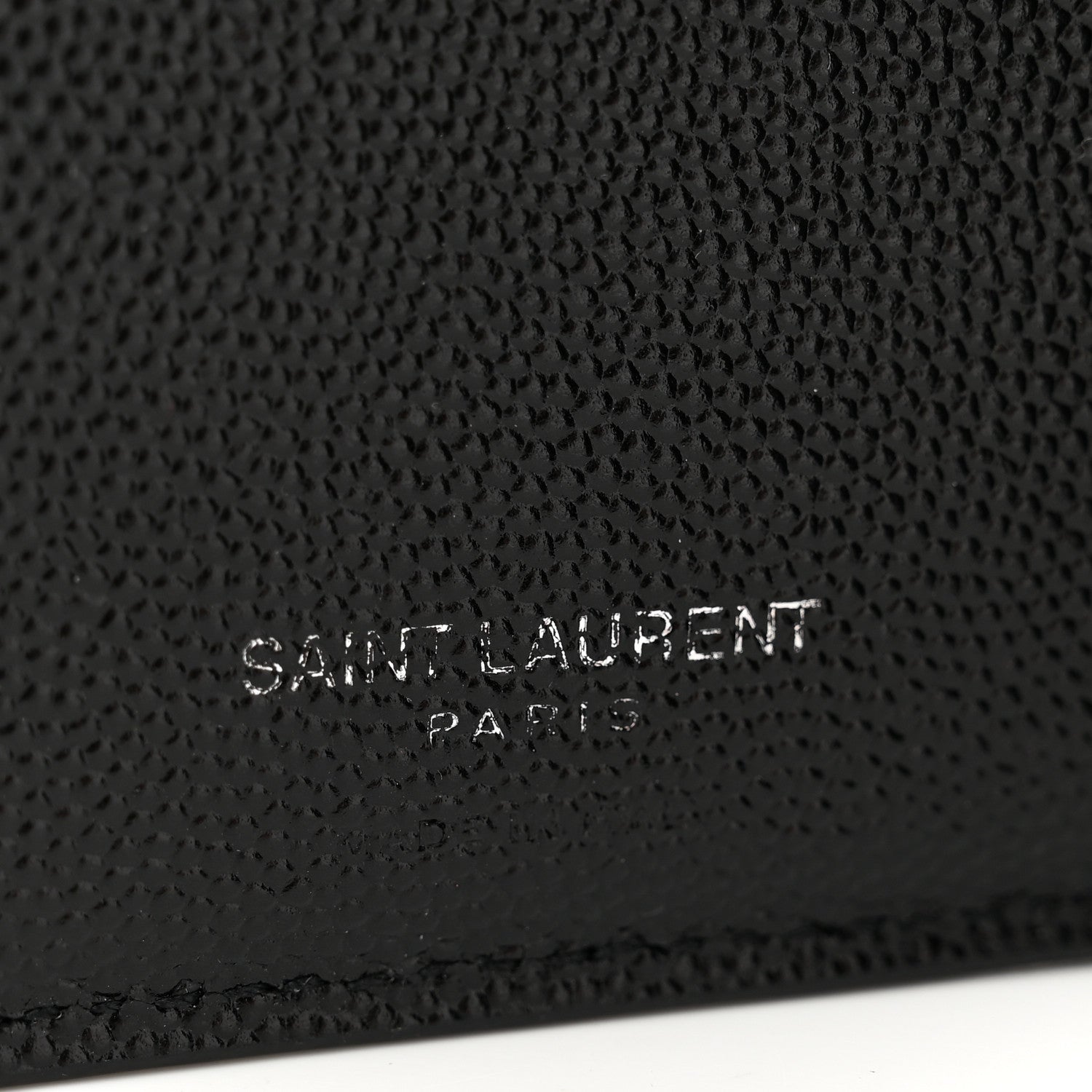 Saint Laurent Grain De Poudre Matelasse Chevron Monogram Zipped Two-Part Wallet Black 6 of 8