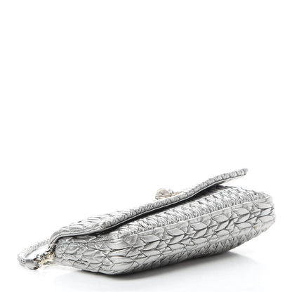 Miu Miu Nappa Matelasse Crystal Flap Clutch Cromo 4 of 13