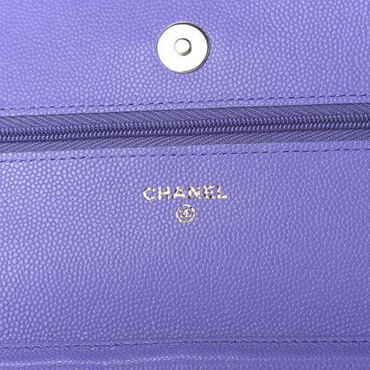 Chanel Caviar Quilted Wallet On Chain WOC Purple 9 of 11