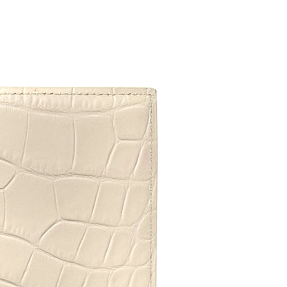 Alexander McQueen Shiny Calfskin Crocodile Embossed Knuckle Jeweled Crossbody White 11 of 12