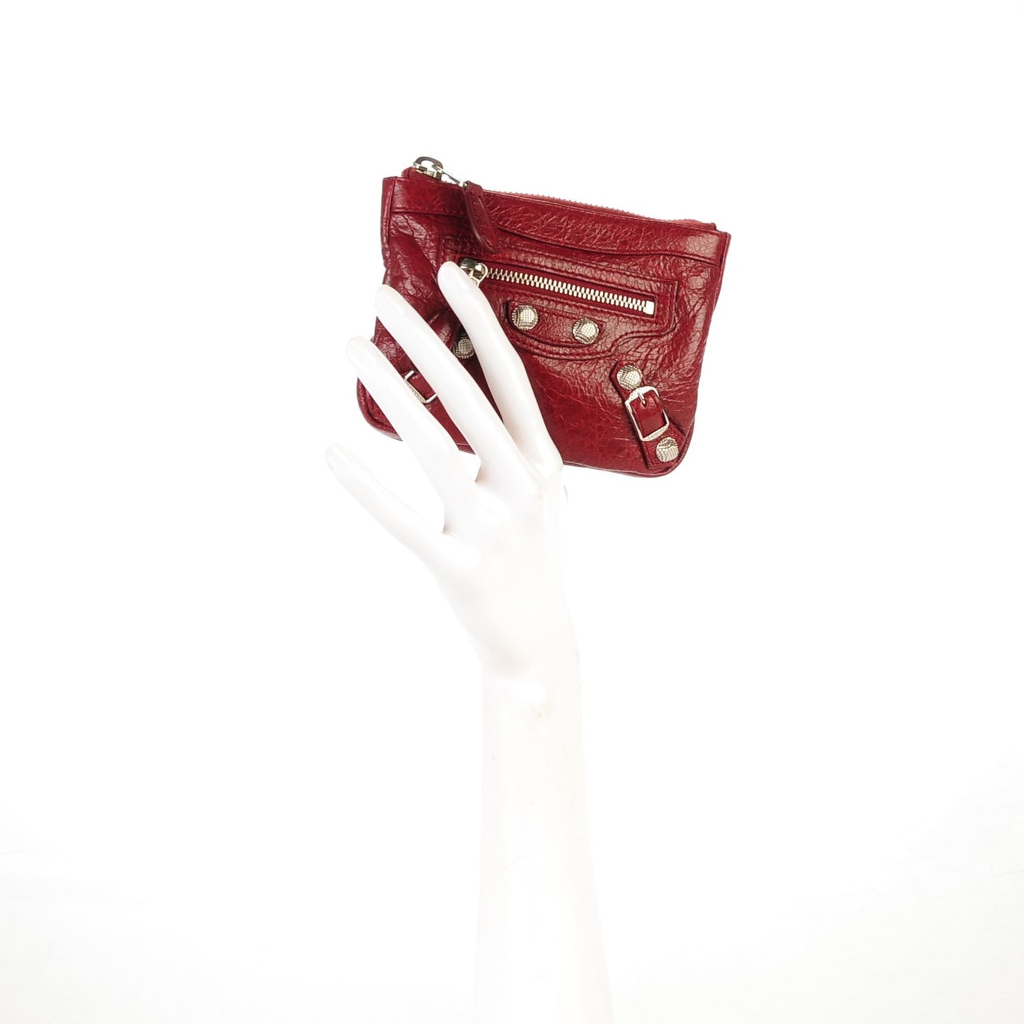 Agneau Giant 12 Silver Hardware M Porte-Monnaie Coin Purse Rouge Cerise