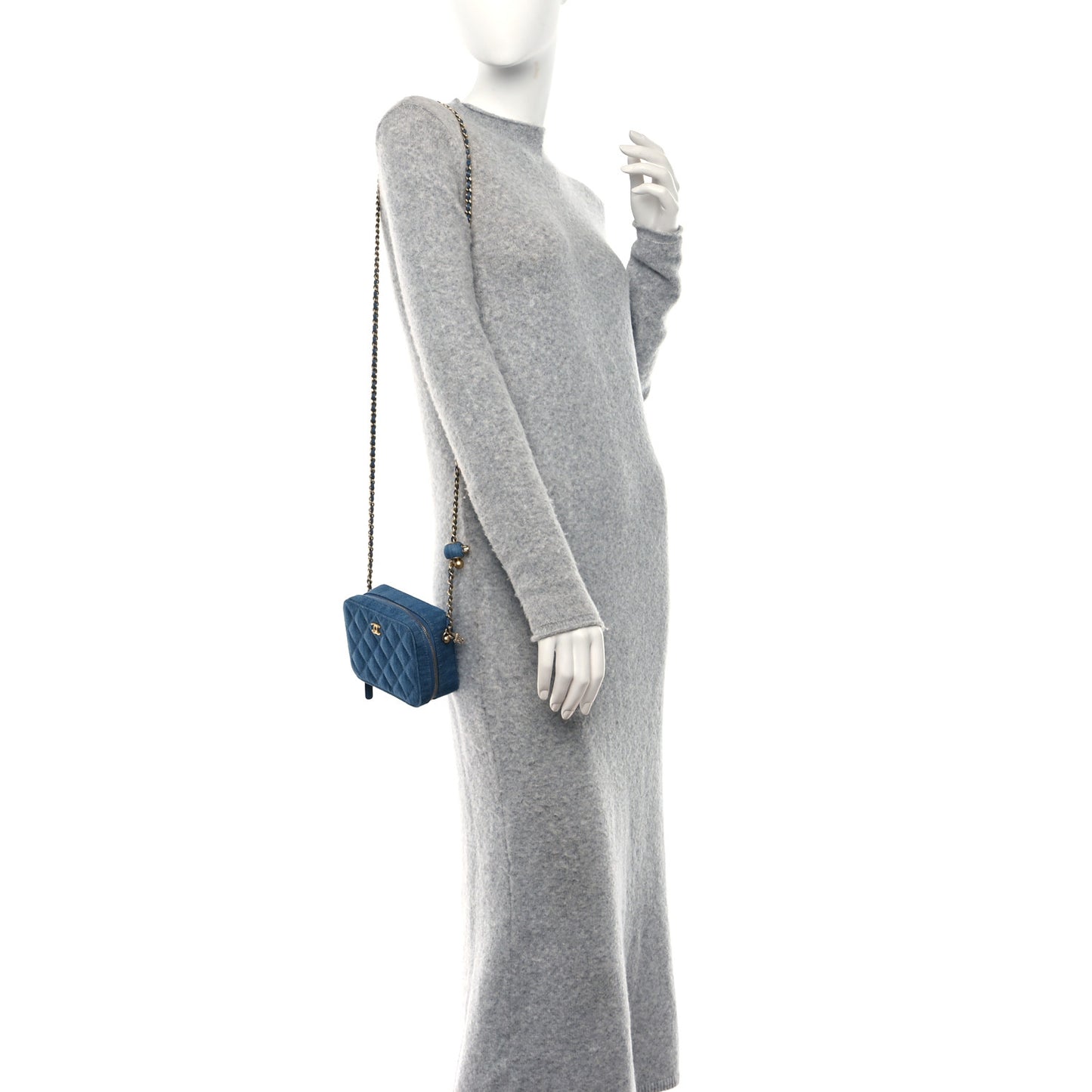 Denim Quilted CC Pearl Crush Camera Case Blue