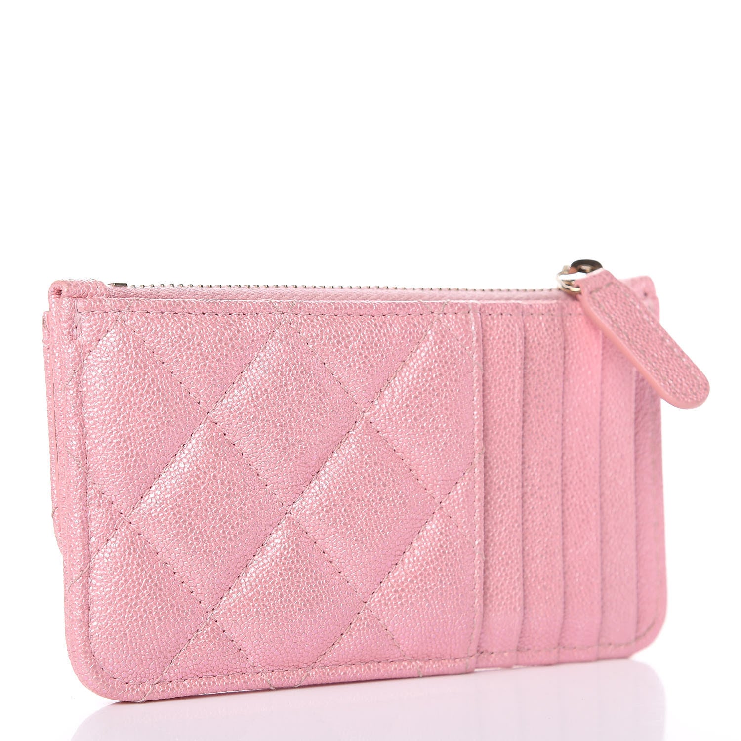 Chanel Iridescent Caviar Quilted Flap Zip Card Holder Pink 3 of 8