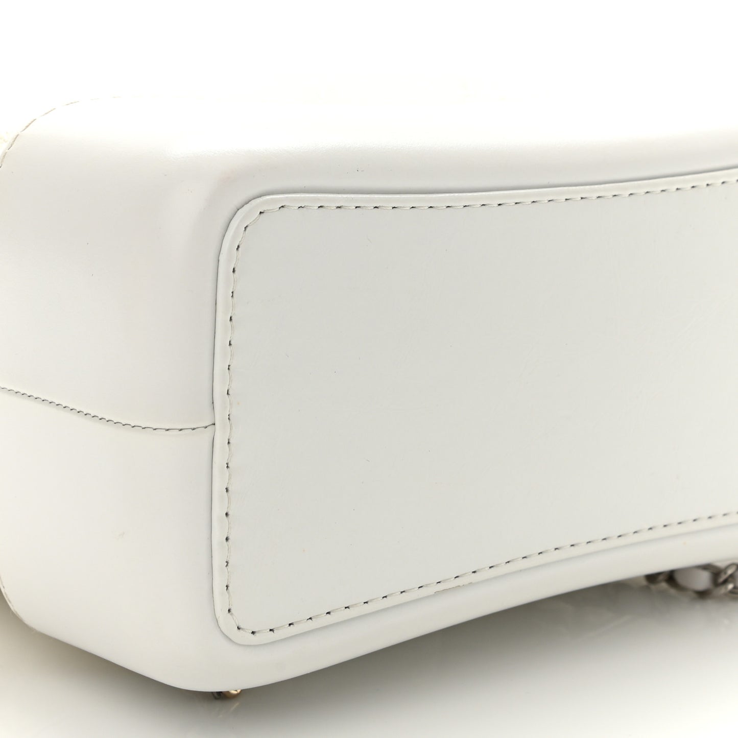 Aged Calfskin Quilted Small Gabrielle Backpack White