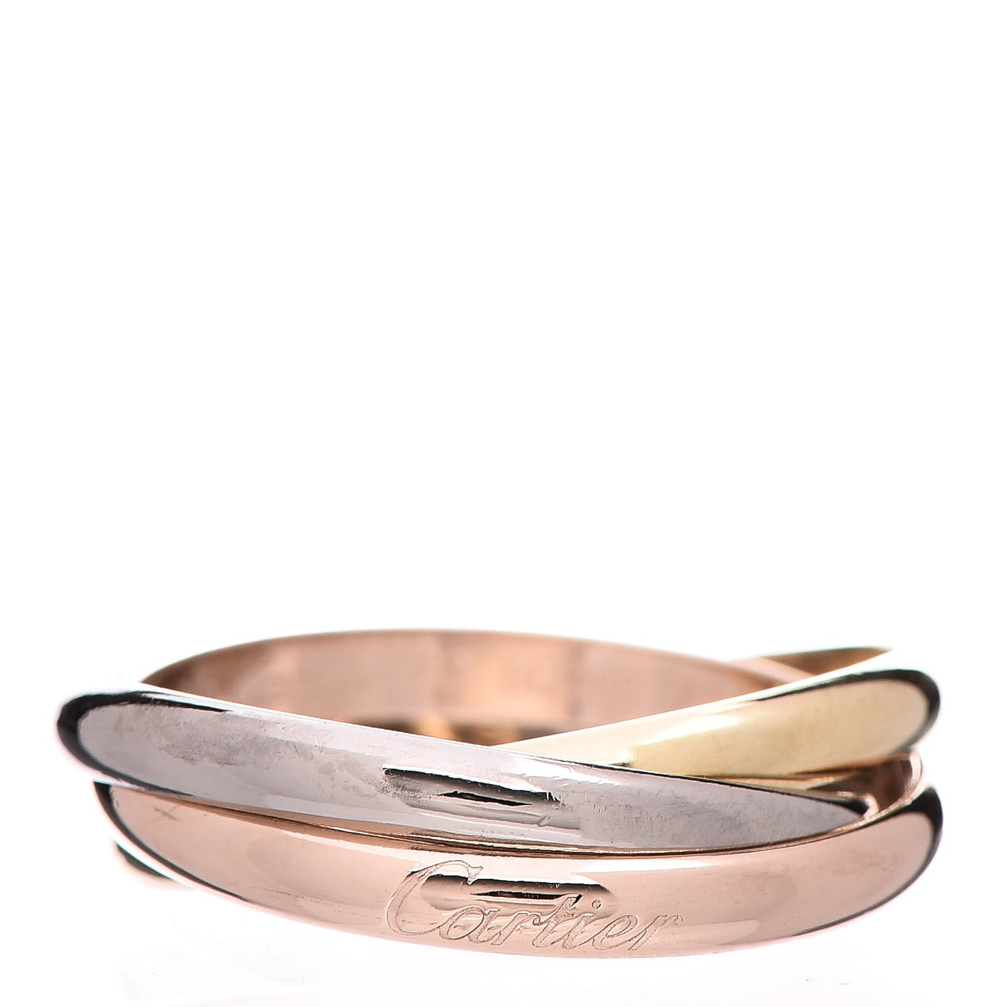 18K Pink Yellow White Gold Small Trinity Ring 63 10.25