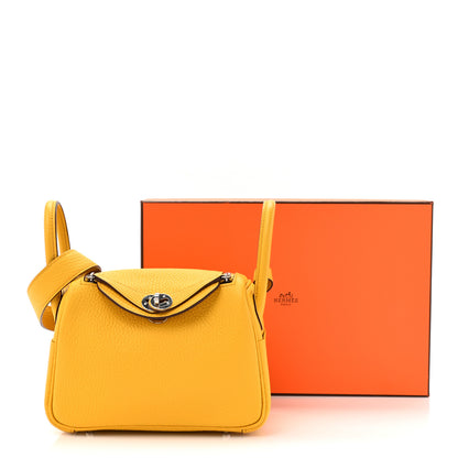 Hermes Taurillon Clemence Mini Lindy 20 Sun 11 of 11