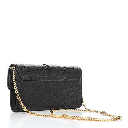 Chloe Shiny Grained Calfskin Aby Wallet on Chain Black 3 of 11