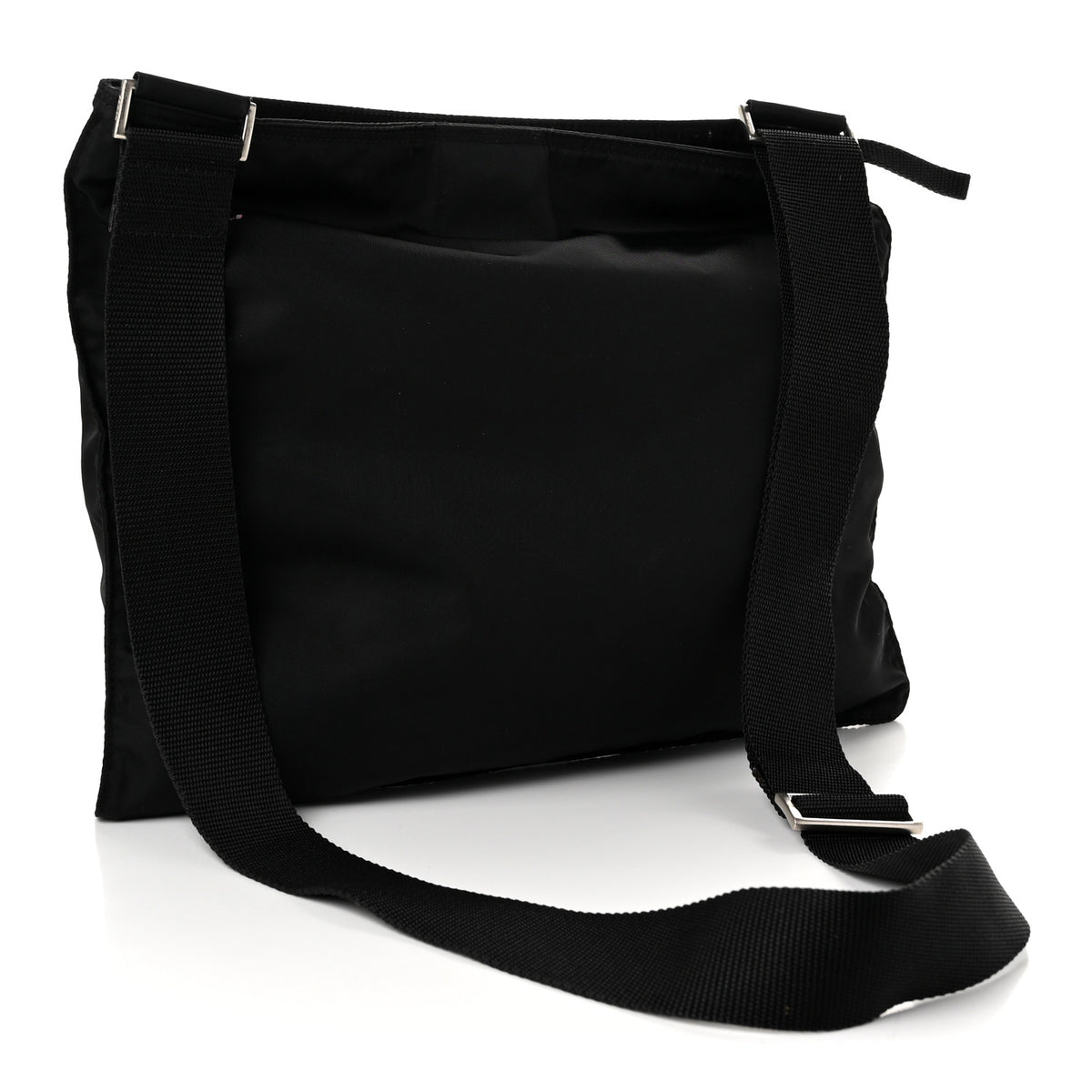 Nylon Vela Flat Messenger Bag Black