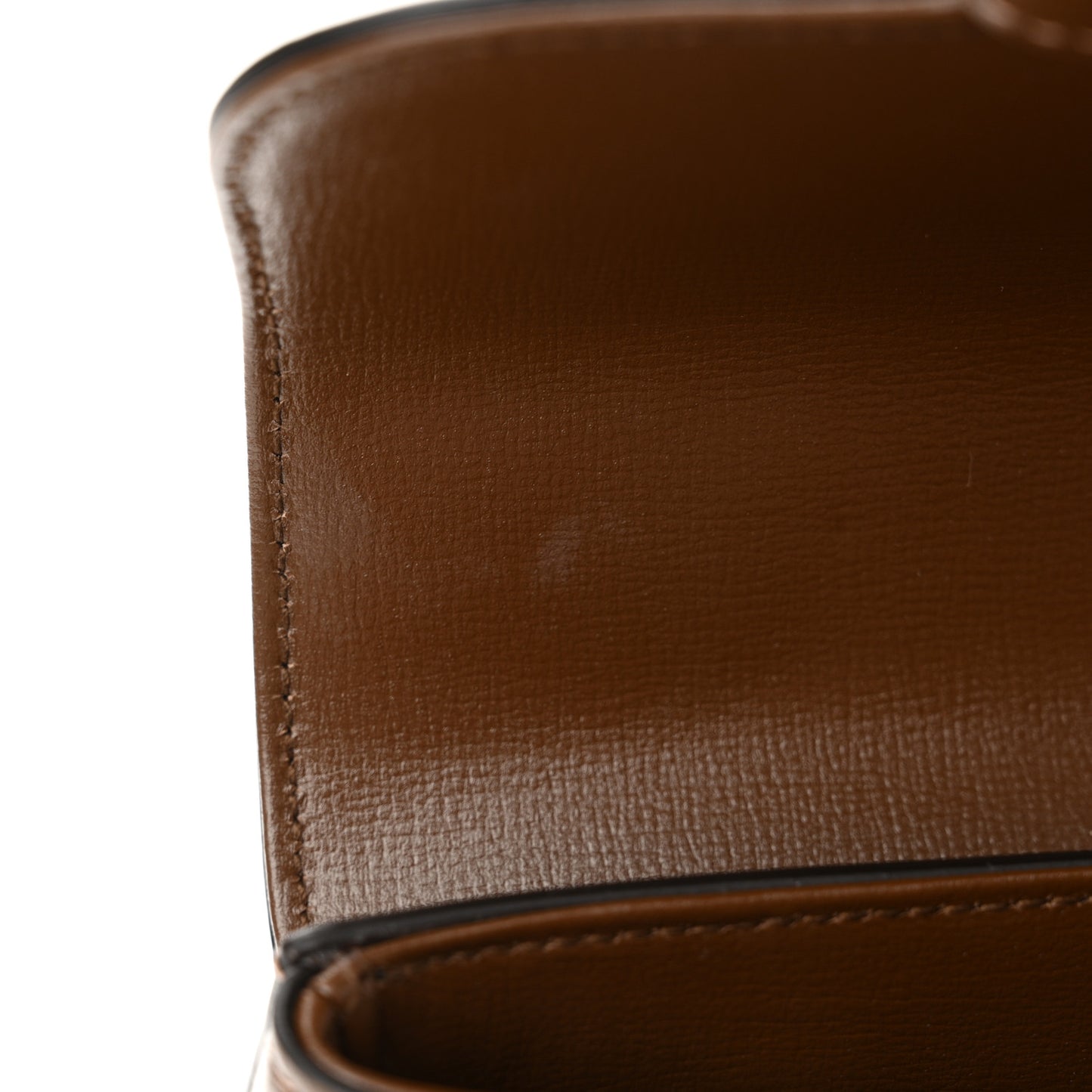 Glazed Textured Calfskin Mini Horsebit 1955 Top Handle Flap Bag Brown Sugar