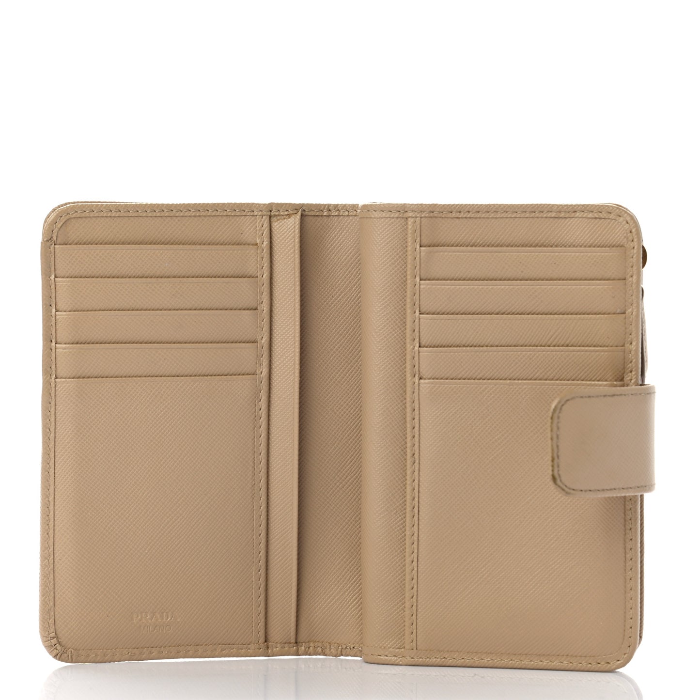 Saffiano Metal Compact Wallet Cammeo