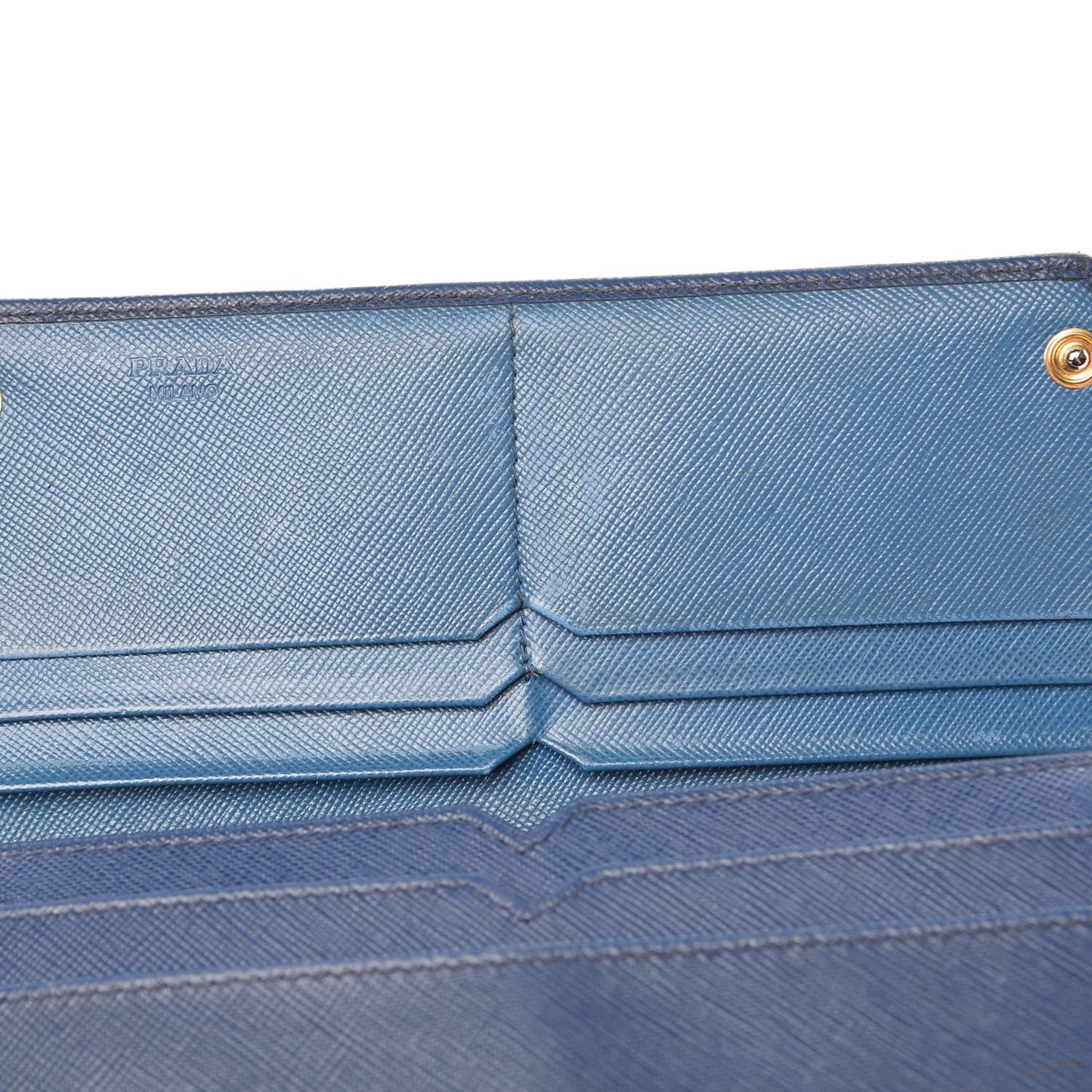 Saffiano Corner Continental Flap Wallet Bluette Cobalto