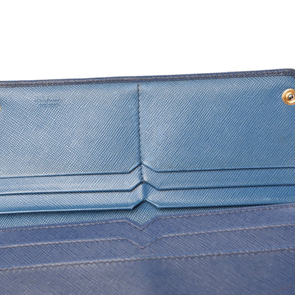 Prada Saffiano Corner Continental Flap Wallet Bluette Cobalto 7 of 13