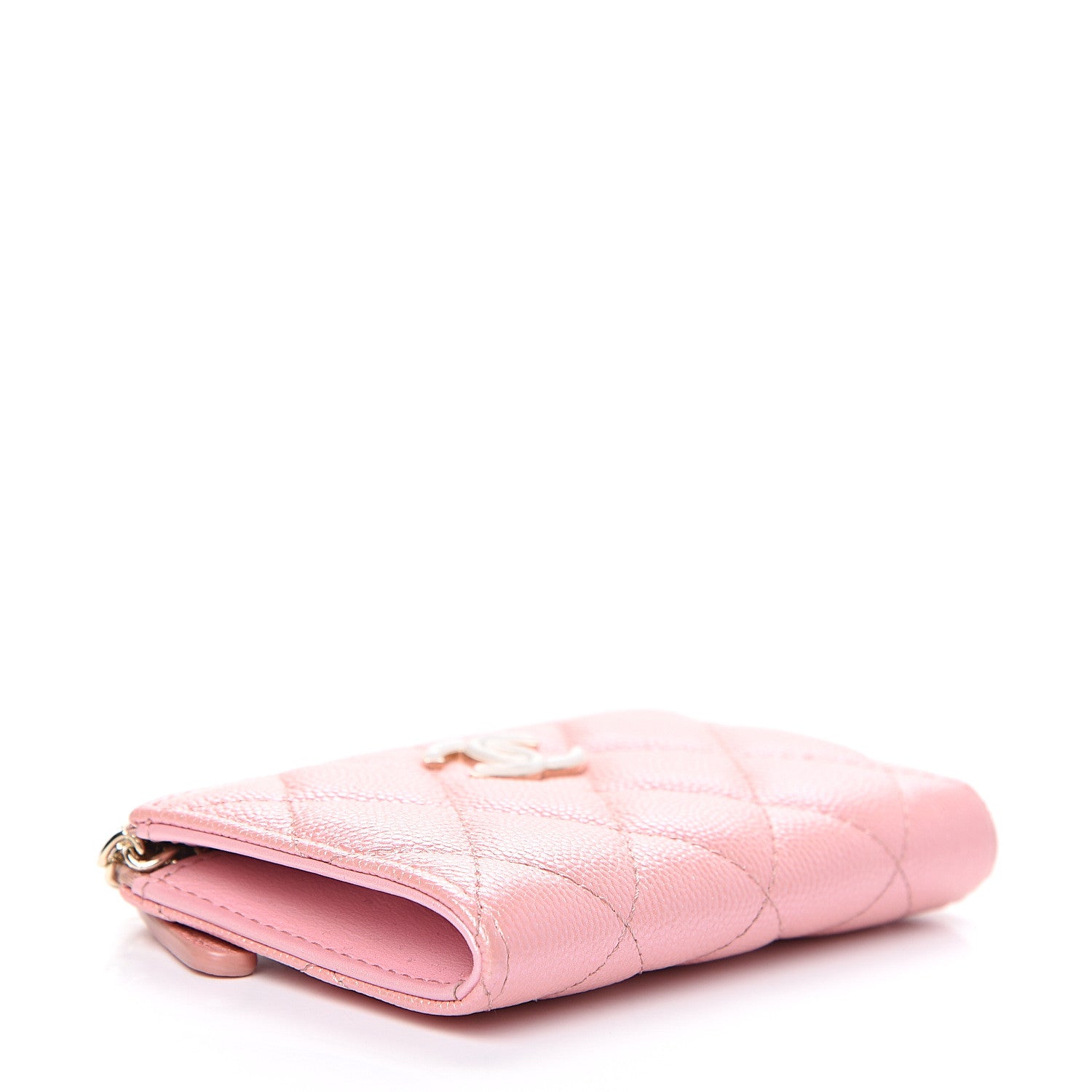 Chanel Iridescent Caviar Quilted Zipped Key Holder Case Rose Pink 3 of 8
