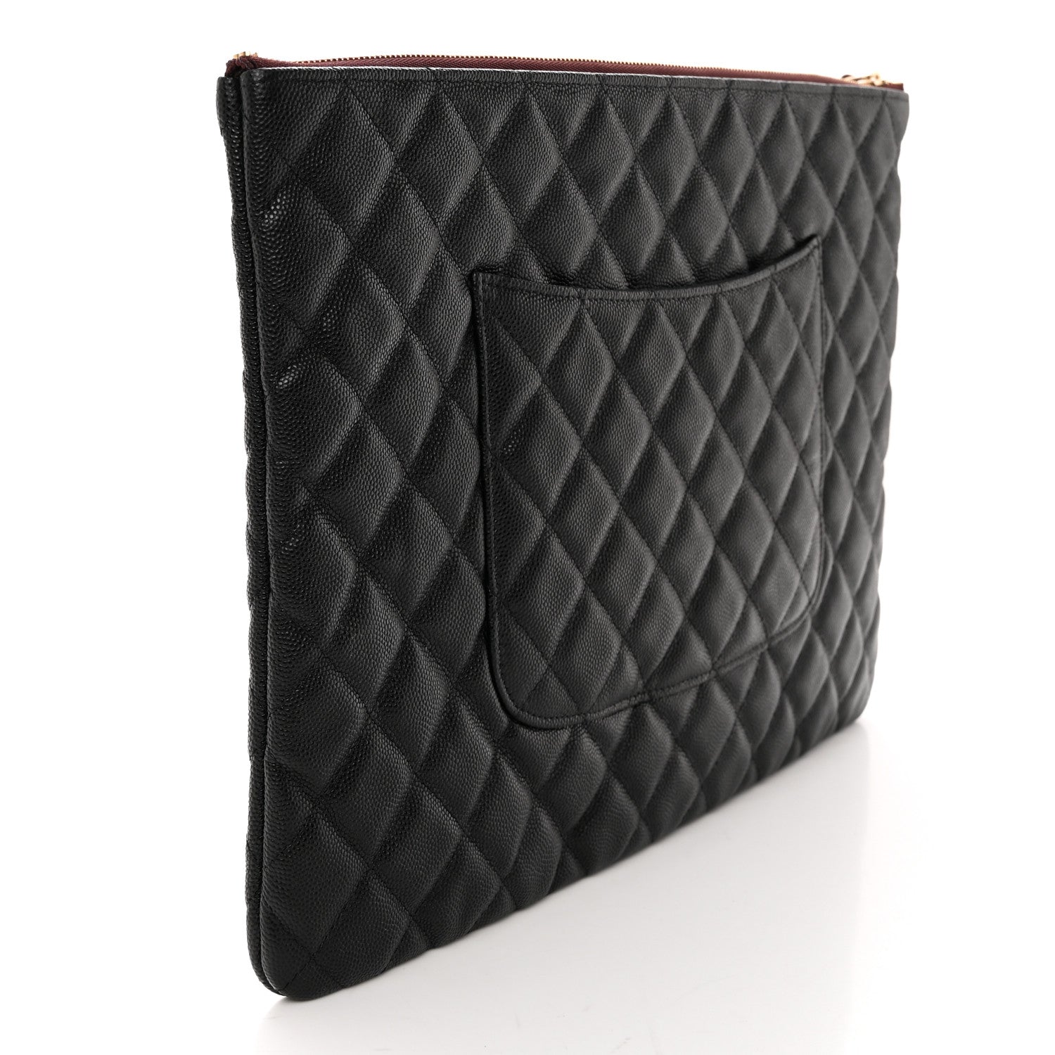 Chanel Iridescent Caviar Quilted Large Cosmetic Case Black 3 of 8