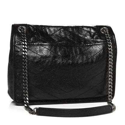 Saint Laurent Crinkled Calfskin Matelasse Monogram Medium Niki Chain Satchel Black 3 of 11