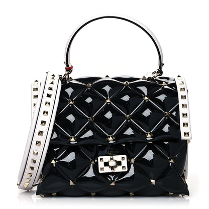 Valentino Garavani PVC Candystud Top Handle Bag Black White 1 of 9