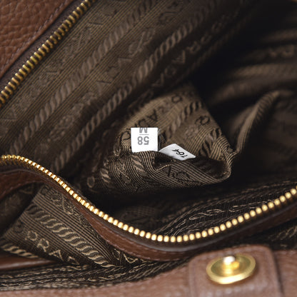 Prada Vitello Daino Side Zip Tote Tabacco 6 of 17