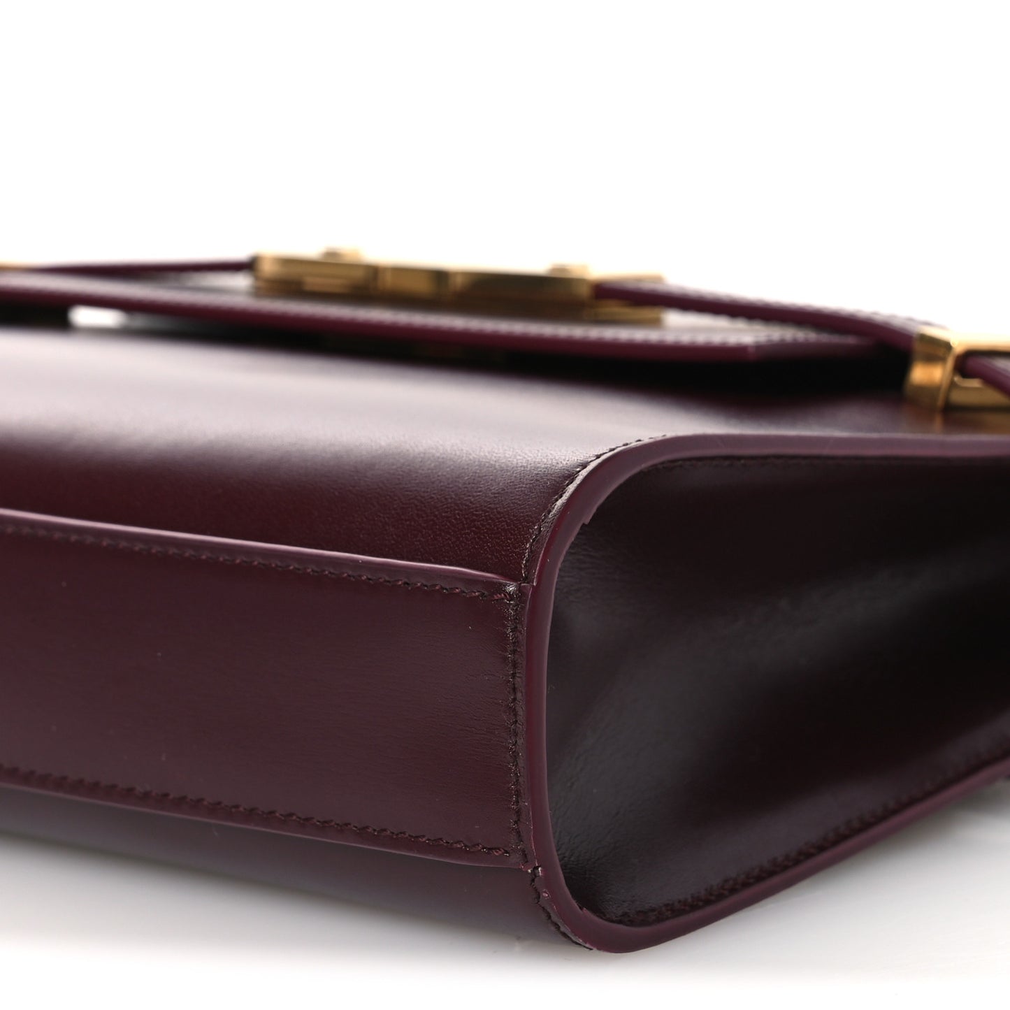 Smooth Calfskin Small Manhattan Shoulder Bag Hot Wine