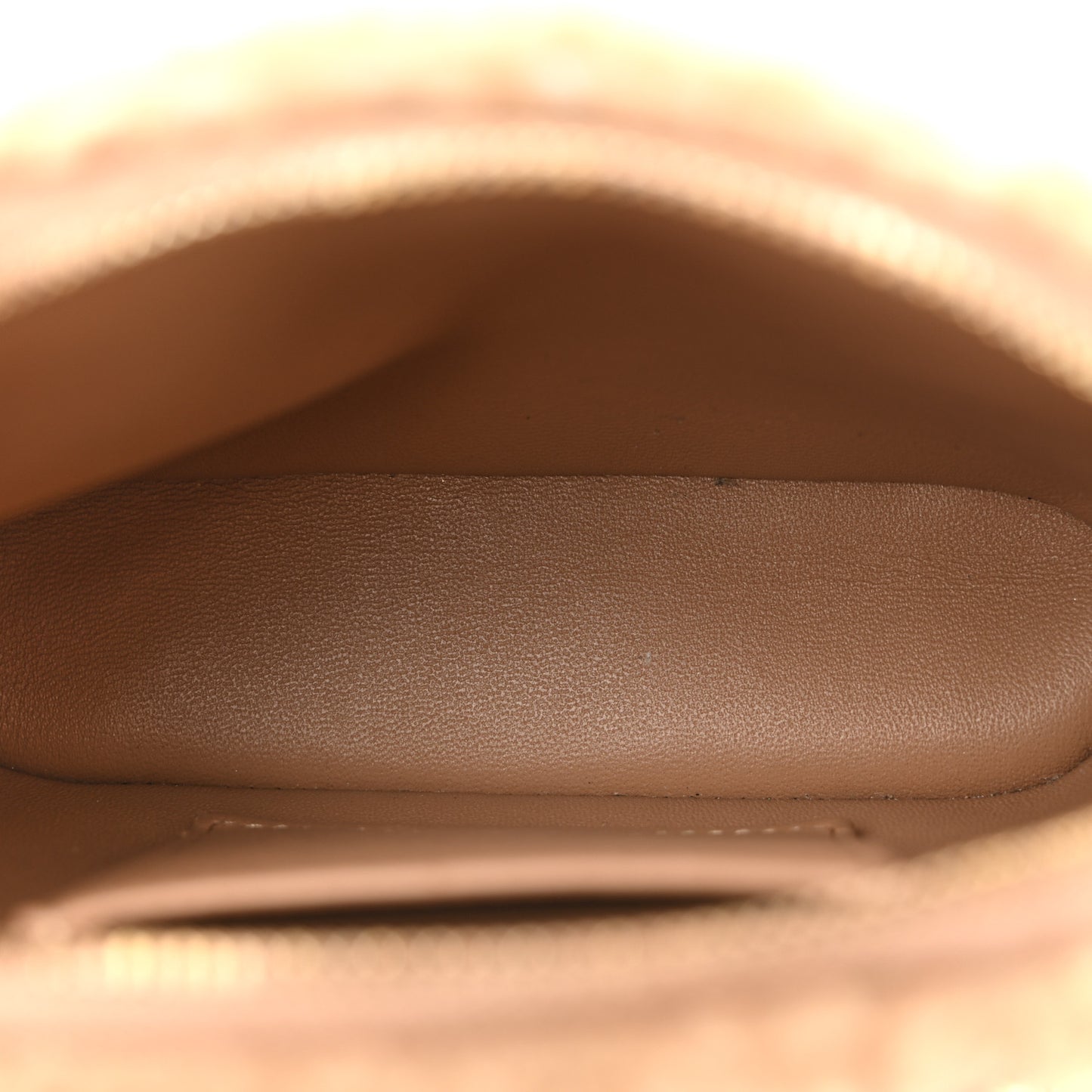 Shearling Quilted Shiny Coco Clutch With Chain Dark Beige