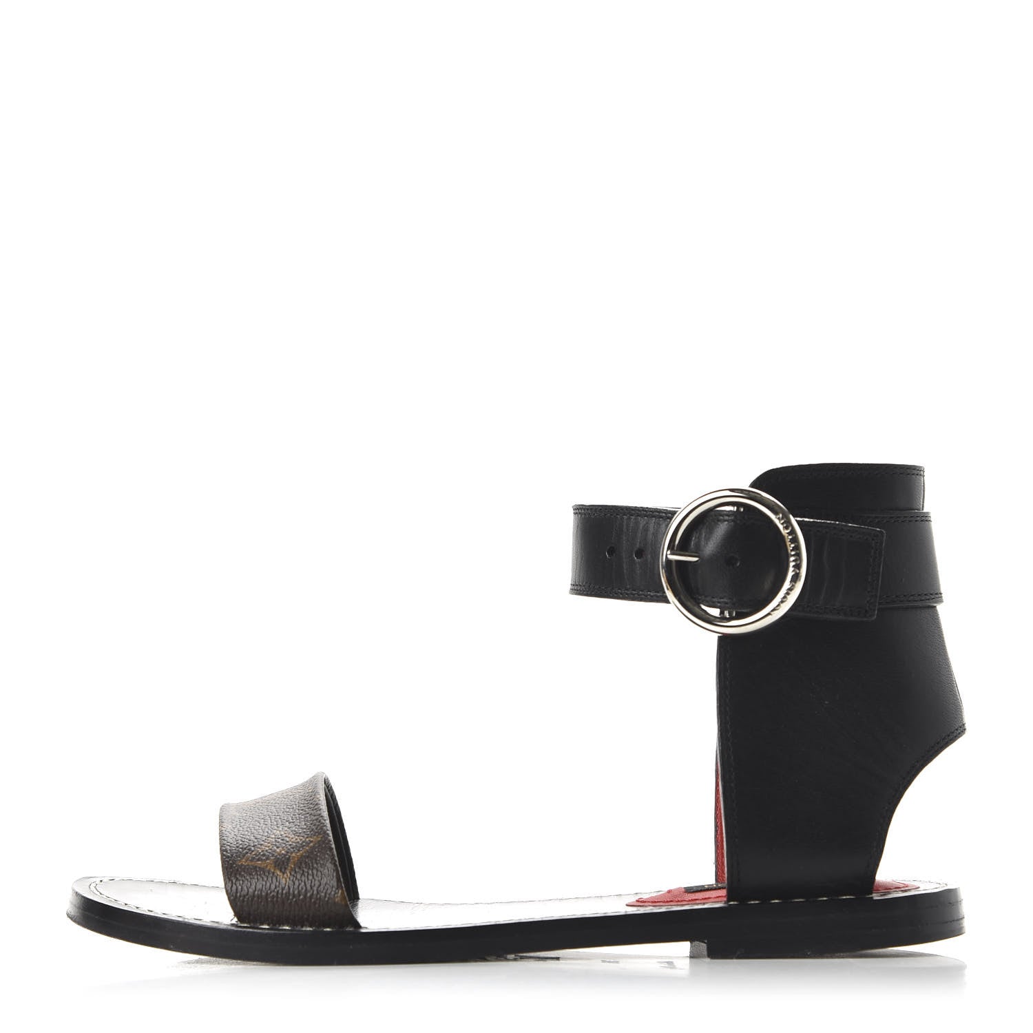 Louis Vuitton Calfskin Monogram Ocean Drive Flat Sandals 36 Black 1 of 13