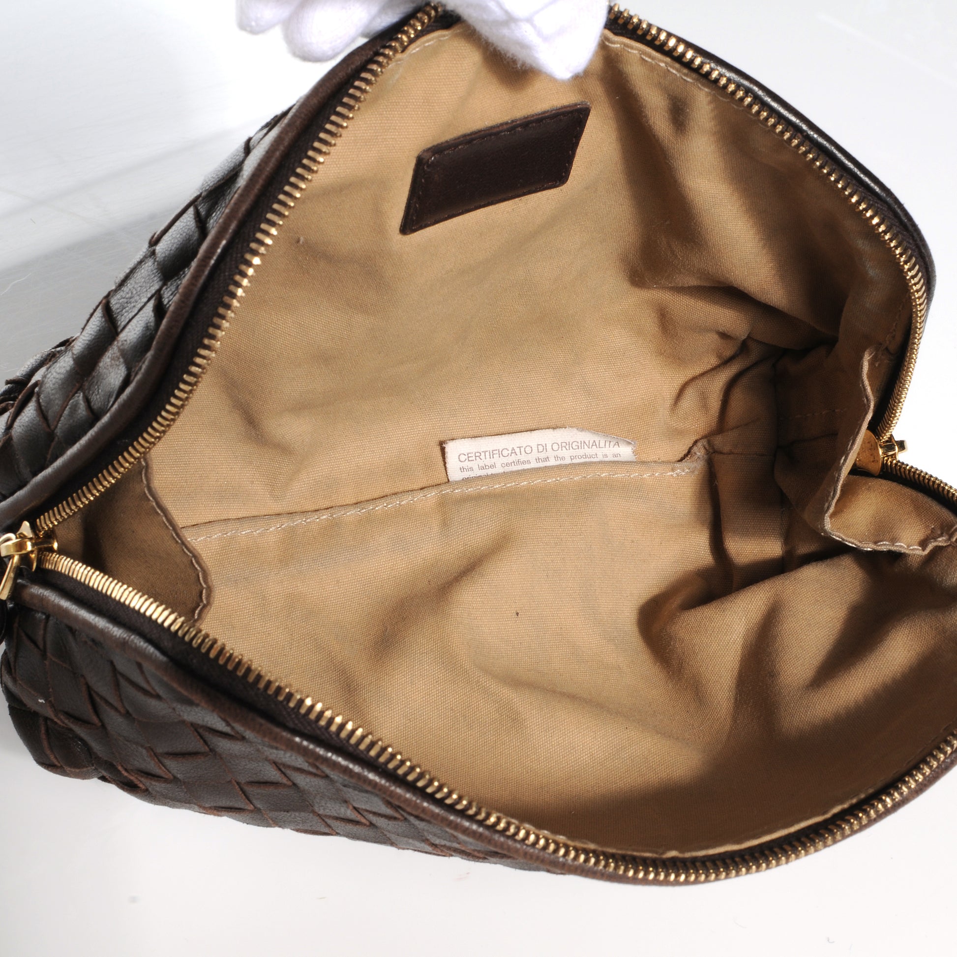 Bottega Veneta Nappa Intrecciato Small Cosmetic Case Ebano 7 of 10