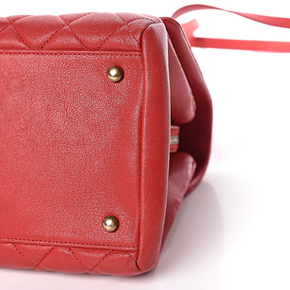Chanel Shiny Sheepskin Quilted Large Trapezio Flap Red 6 of 15