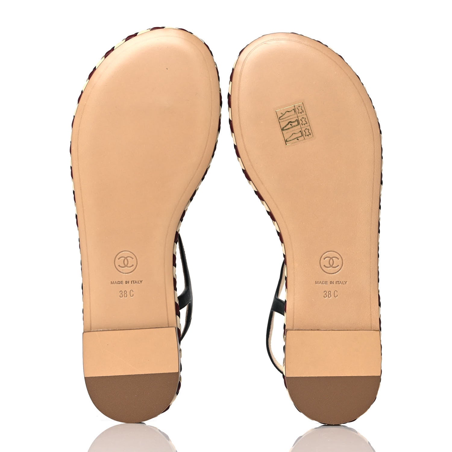 Chanel Grosgrain Chain Thong Sandals 38 Black 5 of 7