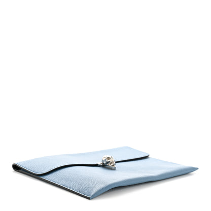 Alexander McQueen Calfskin Skull Envelope Clutch Blue 4 of 11