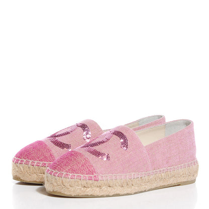 Chanel Canvas Sequin CC Espadrilles 35 Pink 3 of 6