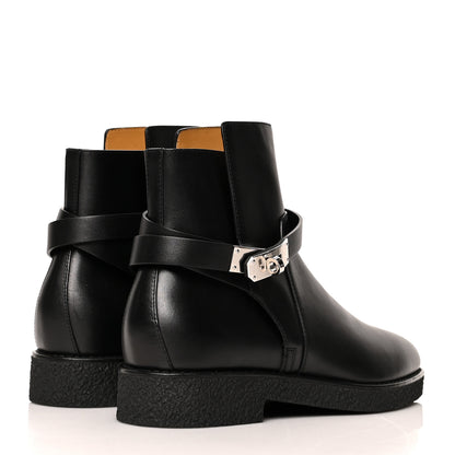 Hermes Calfskin Follow Ankle Boots 40 Black 4 of 8