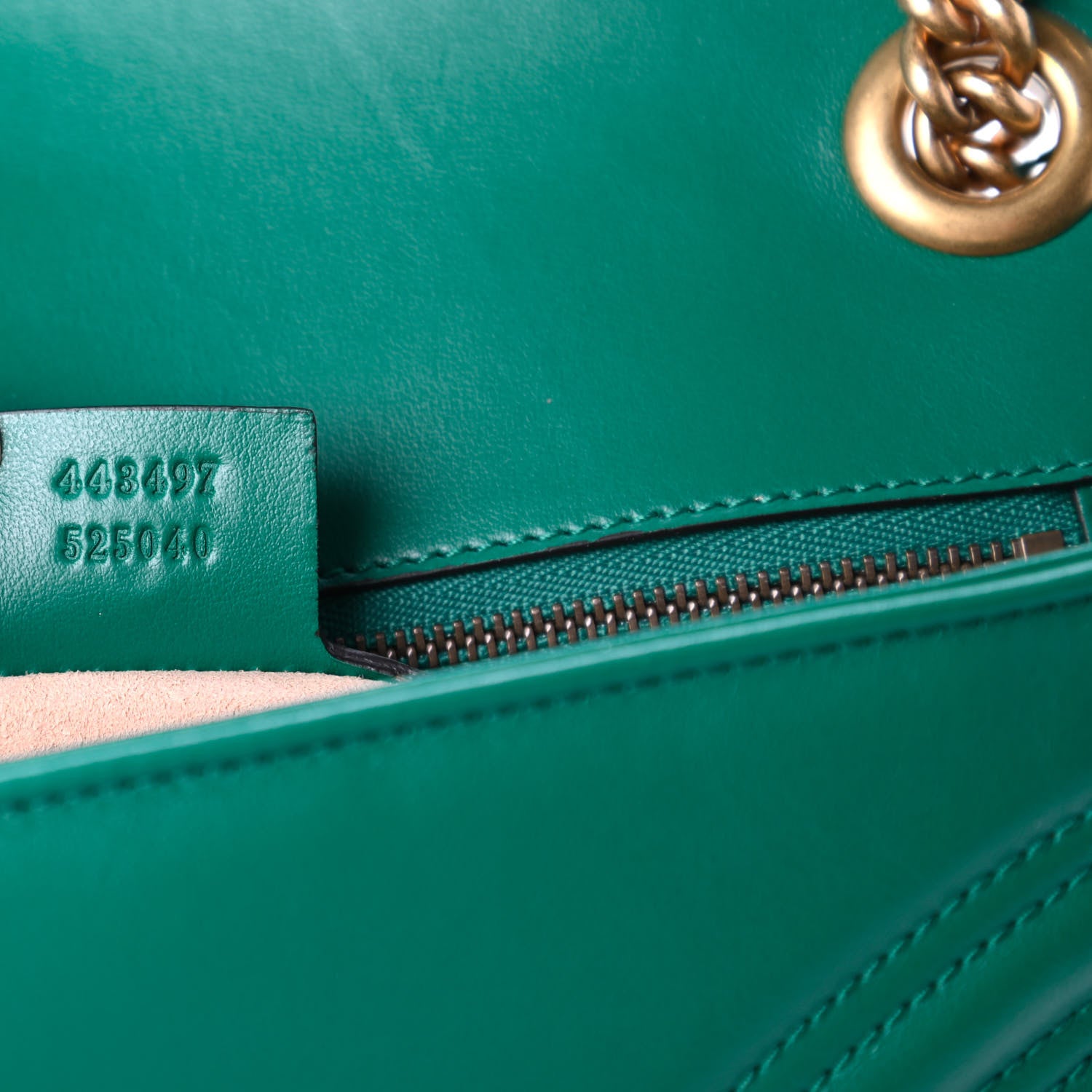 Gucci Calfskin Matelasse Small GG Marmont Shoulder Bag Emerald Green 9 of 10