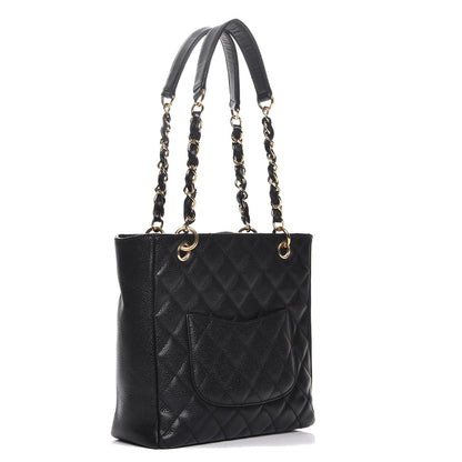 Chanel Caviar Quilted Petit Shopping Tote PST Black 3 of 8