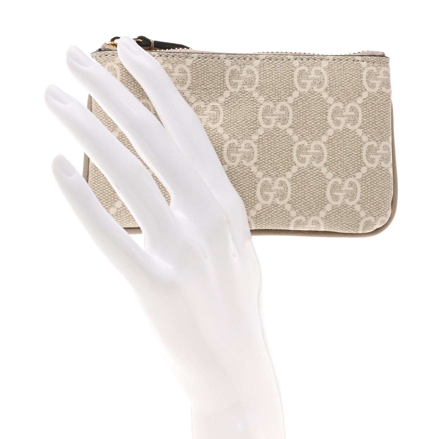 Gucci GG Supreme Monogram Selleria Key Case Mystic White Oatmeal 2 of 6