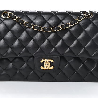 Chanel Lambskin Quilted Medium Double Flap Black 8 of 17