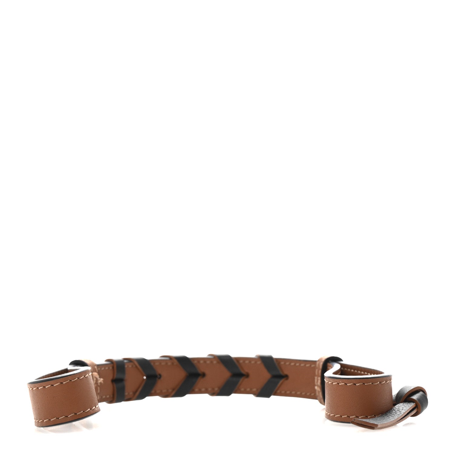 Loewe Calfskin Braided Short Strap Tan Black 5 of 9