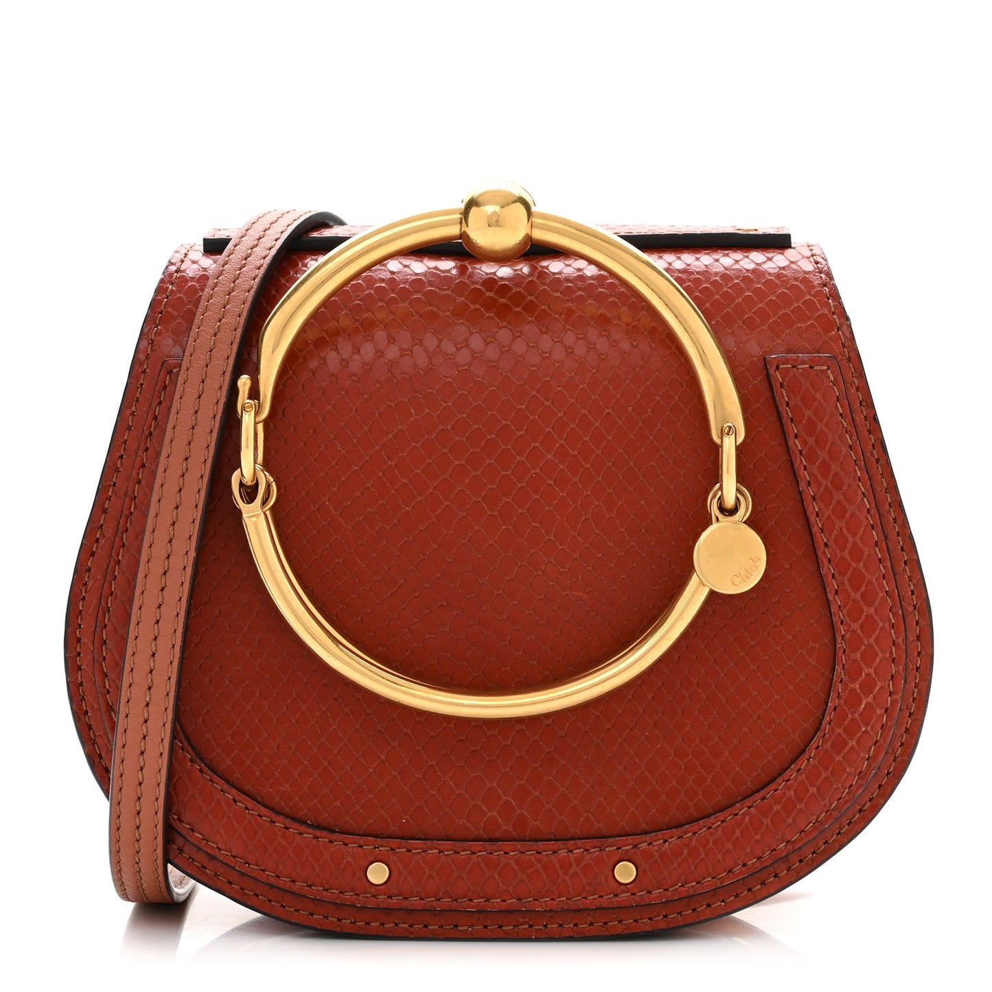 Ayers Suede Small Nile Bracelet Bag Chestnut Brown