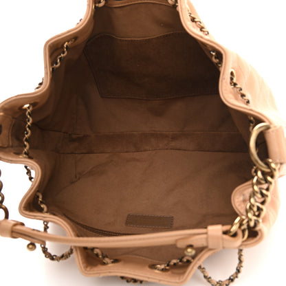 Chanel Calfskin Stitched Medium Drawstring CC Bag Beige 6 of 9