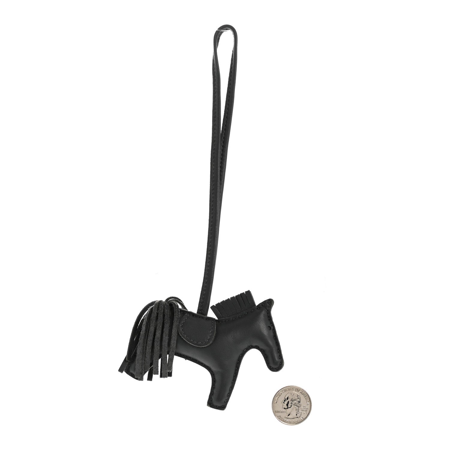 Hermes Milo Lambskin Swift Grigri Rodeo Horse Bag Charm PM Ardoise 2 of 5
