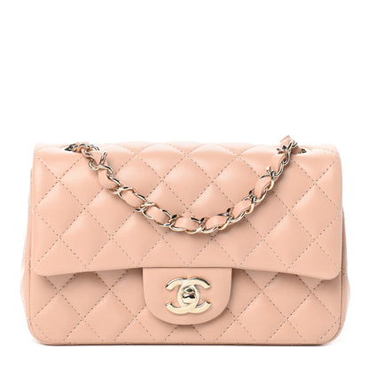 Chanel Lambskin Quilted Mini Rectangular Flap Beige 1 of 10