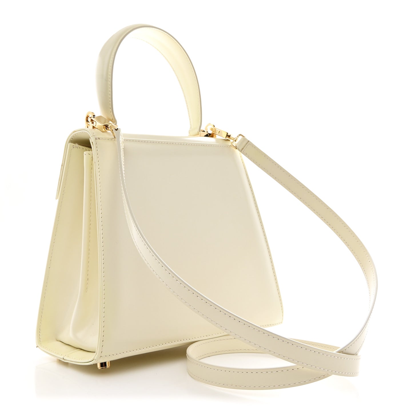 Brushed Off Calfskin Small Iconic Top Handle Bag Magnolia